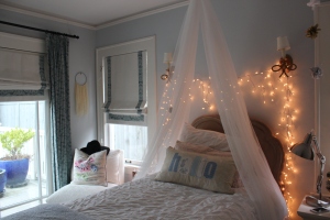 Fairy lights, pillows, and canopies!